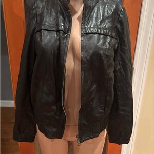 a.n.a Classic Black Leather Jacket